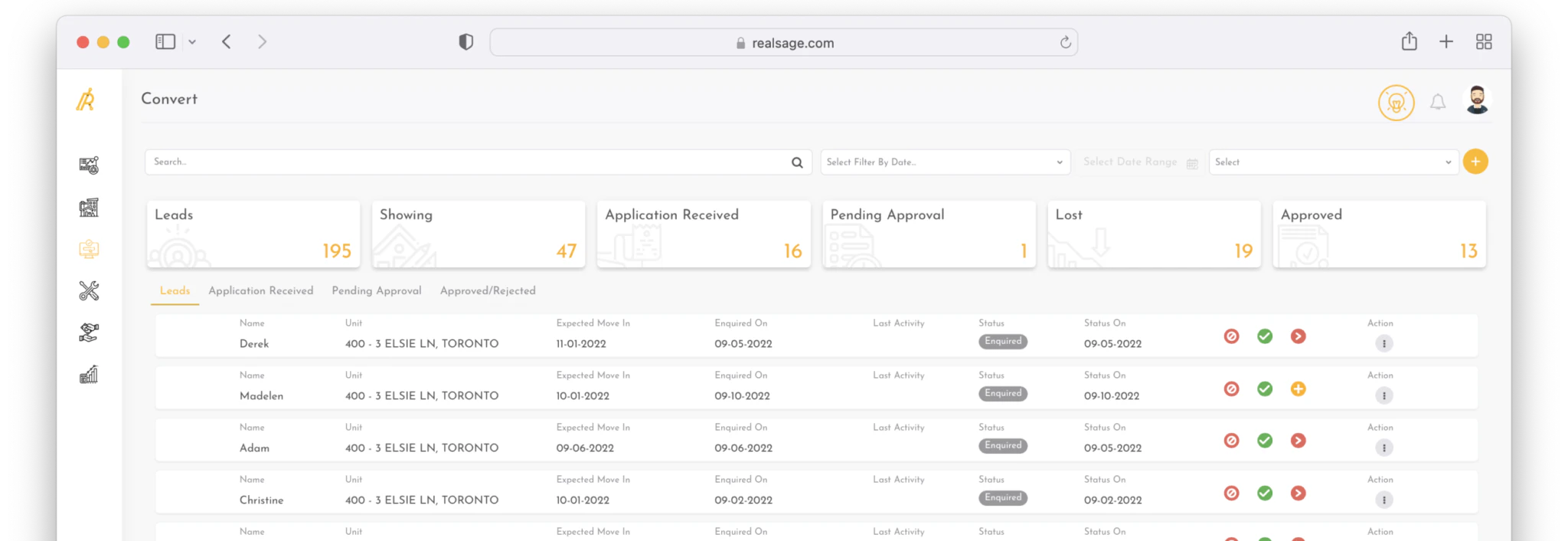 screenshot of RealSage Convert
